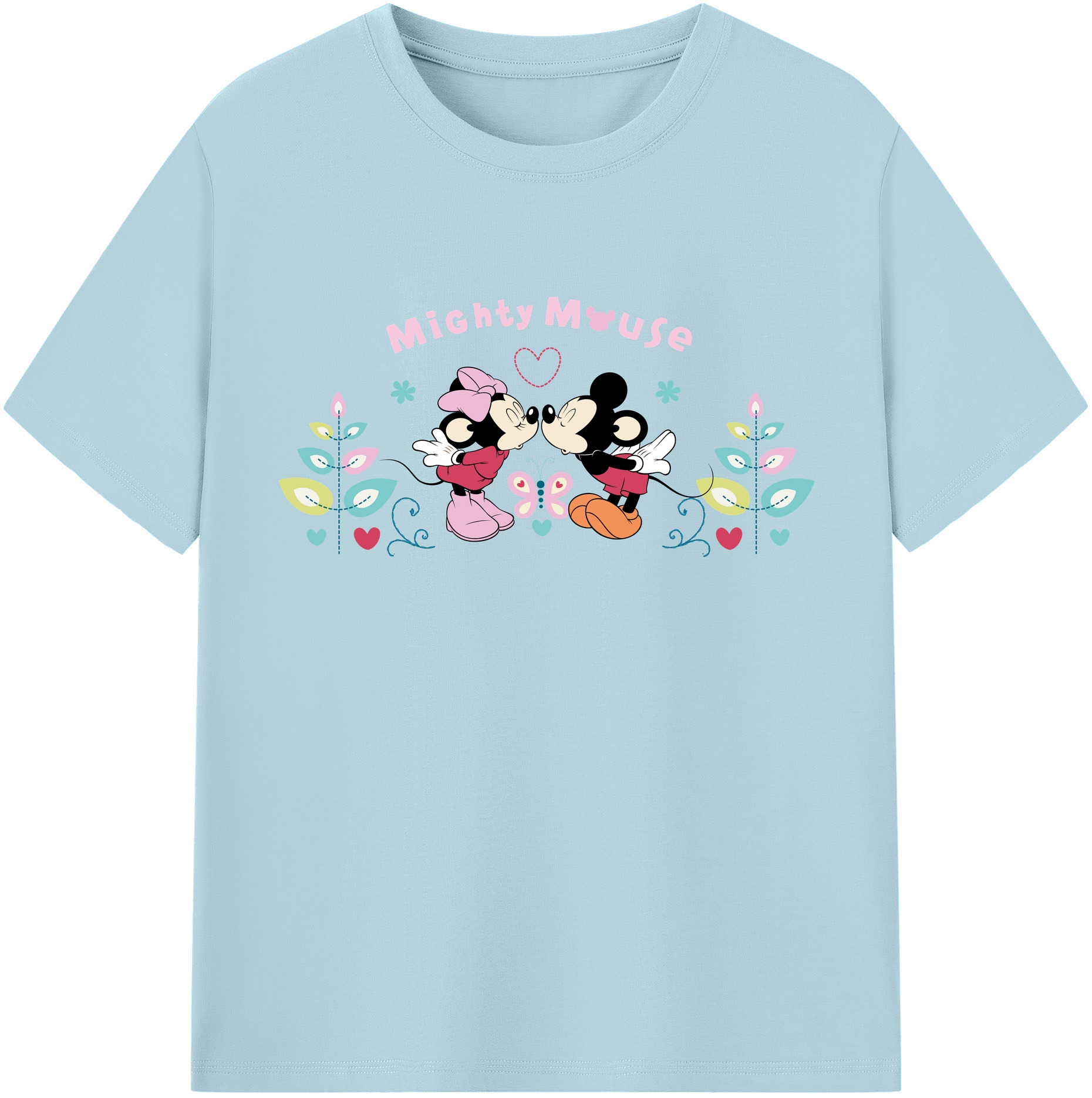 （画像用） ミッキーマウス Mickey Mouse 綿100％半袖Tシャツ（フロントプリント）